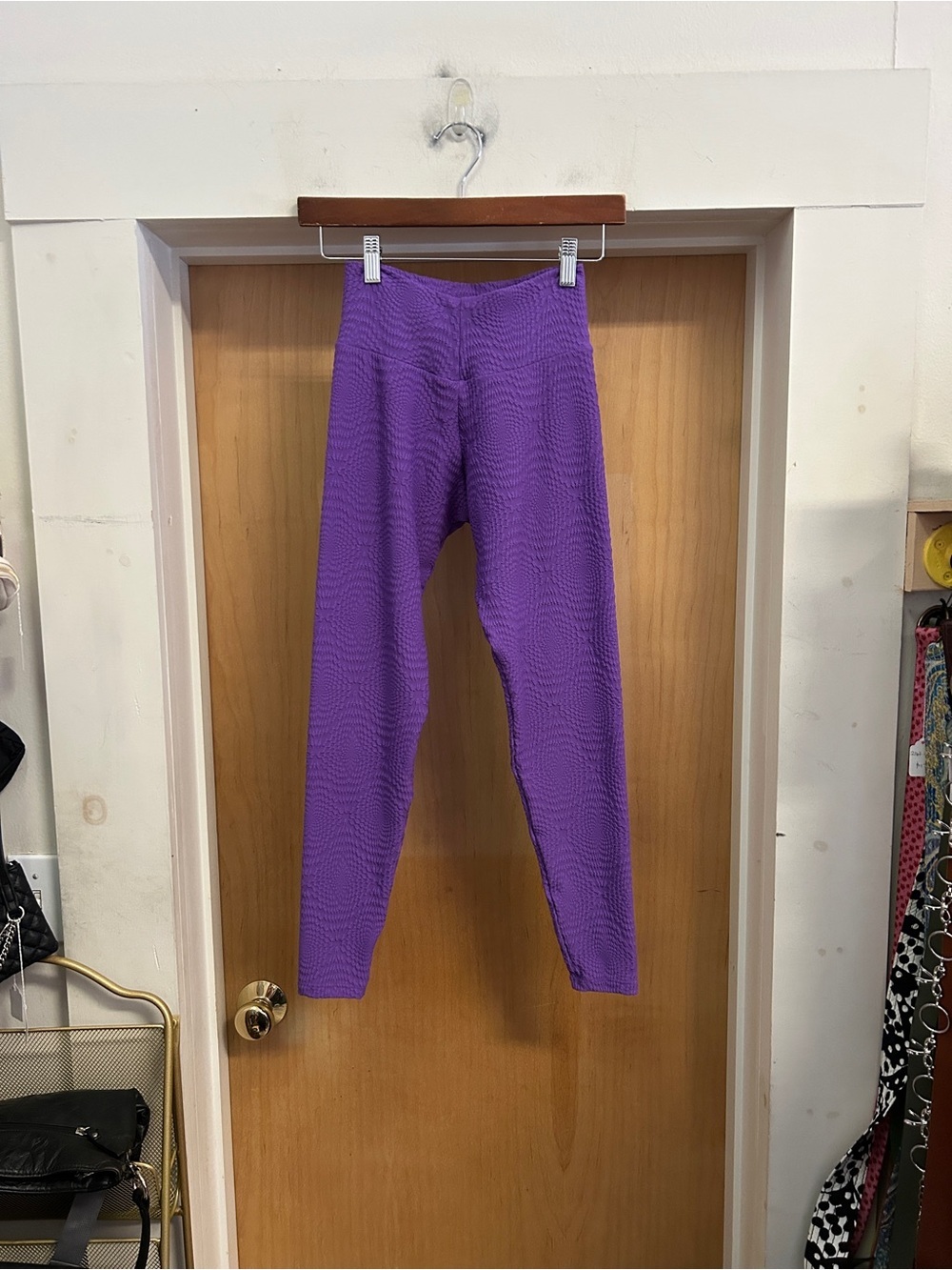 Booty by Brabants Purple Textured Cellulite Masking Leggings - One Size FitsMost